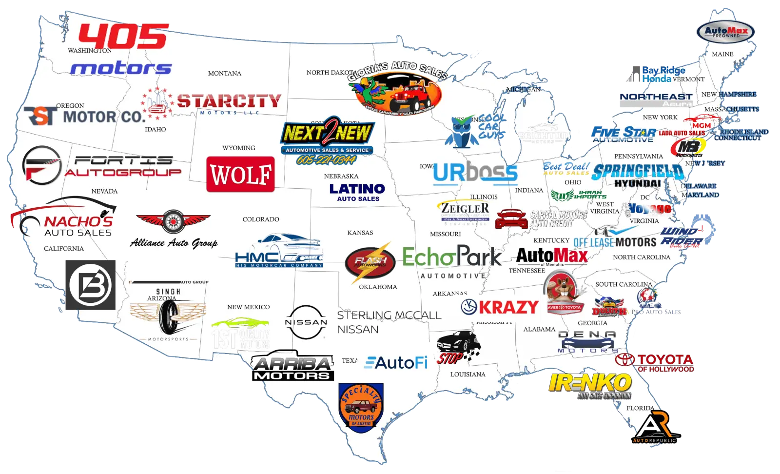 10,000+ dealerships in all 50 states